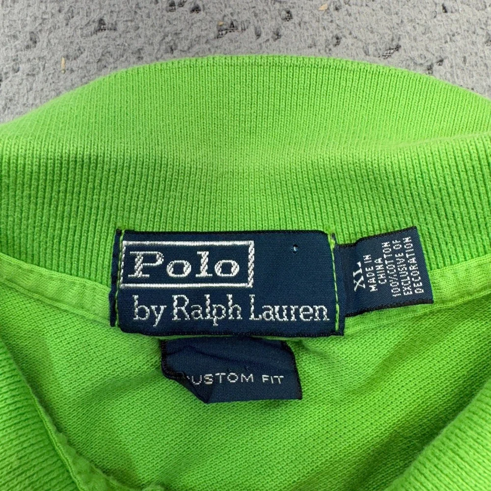 Polo Ralph Lauren Shirt Mens XL Green Yellow Ombre Big Pony Dip Dye Custom Fit